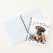 Boxer-Hundemutter Blumen Notizblock (Innenseite)