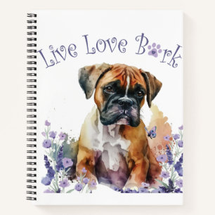 Boxer-Hundemutter Blumen Notizblock