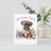 Boxer-Hundemutter Blumen Postkarte (Stehend Vorderseite)