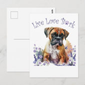 Boxer-Hundemutter Blumen Postkarte (Vorne/Hinten)