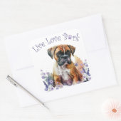 Boxer-Hundemutter-Blumen Quadratischer Aufkleber (Umschlag)