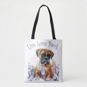 Boxer-Hundemutter Blumen Tasche