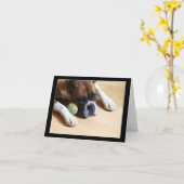 Boxer-Hundenotecard Karte (Gelbe Blume)