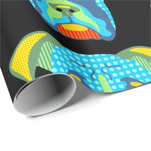 Boxer-HundePop-Kunst-Verpackungs-Papier Geschenkpapier (Rolleneckpunkt)