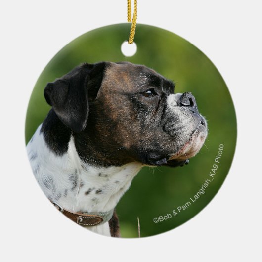 Boxer-Hundeprofil Keramikornament (Vorne)