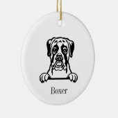 Boxer-Hundeschmuck Keramik Ornament (Rechts)