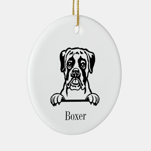 Boxer-Hundeschmuck Keramik Ornament (Rechts)