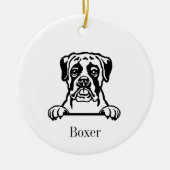Boxer-Hundeschmuck Keramik Ornament (Vorne)