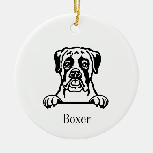 Boxer-Hundeschmuck Keramik Ornament (Vorne)