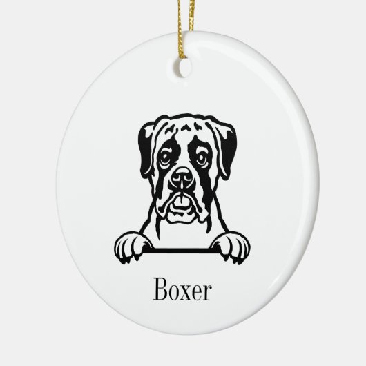 Boxer-Hundeschmuck Keramik Ornament (Links)