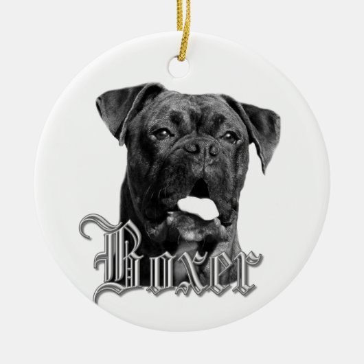Boxer-Hundeschmuck Keramik Ornament (Vorne)