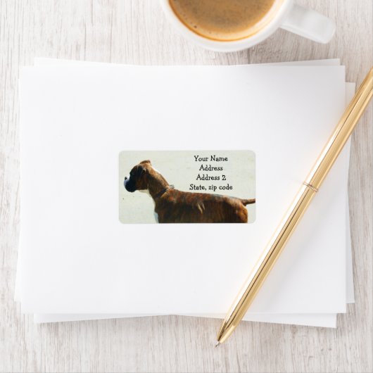 Boxer-Hundeschrift Adressaufkleber (Insitu)