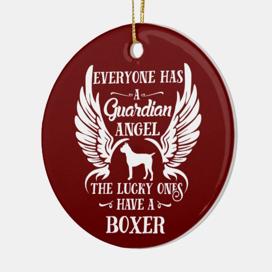 Boxer-Hundeschützer Keramik Ornament (Links)