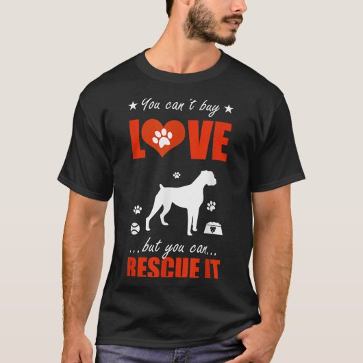 Boxer-Hundeshirt - Sie können keine Liebe kaufen,  T-Shirt (Vorderseite)