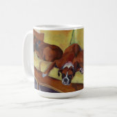 Boxer-Hundesiesta-Gewohnheits-Tasse Kaffeetasse (Vorderseite Links)