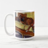 Boxer-Hundesiesta-Gewohnheits-Tasse Kaffeetasse (Links)