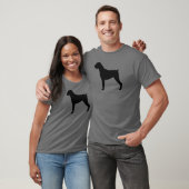 Boxer-HundeSilhouette mit den natürlichen T-Shirt (Unisex)