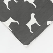 Boxer-HundeSilhouette-Muster-Grau Fleecedecke (Ecke)