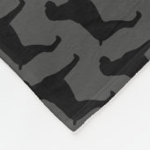 Boxer-HundeSilhouette-Muster (natürliche Ohren) Fleecedecke (Ecke)