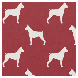 Boxer-HundeSilhouette-Muster Stoff
