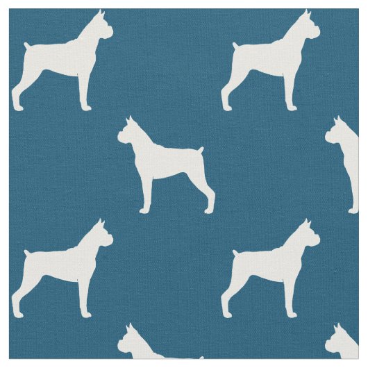 Boxer-HundeSilhouette-Muster Stoff (Nahaufnahme)