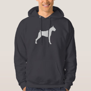 Boxer-HundeSilhouette (weiß) Hoodie