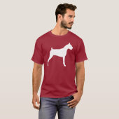 Boxer-HundeSilhouette (weiß) T-Shirt (Vorne ganz)