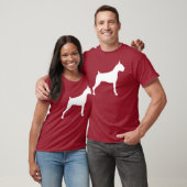 Boxer-HundeSilhouette (weiß) T-Shirt (Unisex)