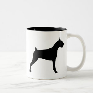 Boxer-HundeSilhouette Zweifarbige Tasse