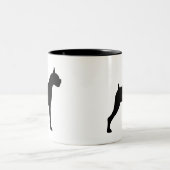 Boxer-HundeSilhouette Zweifarbige Tasse (Mittel)