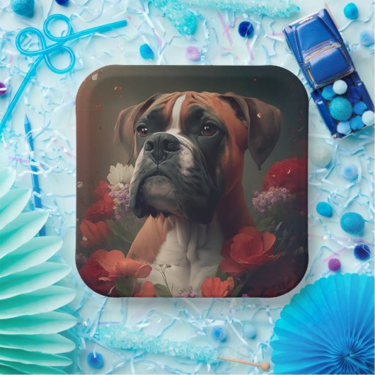 Boxer Hundeteller Pappteller (Party)