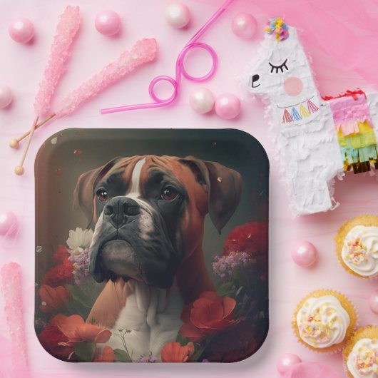 Boxer Hundeteller Pappteller (Party)