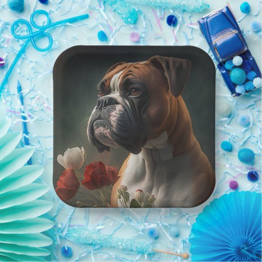 Boxer Hundeteller Pappteller (Party)