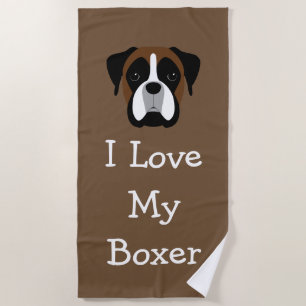 Boxer-Hundethema-Liebe Strandtuch