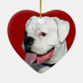 Boxer-Hundeverzierung des Valentinsgrußes weiße Keramik Ornament (Hinten)
