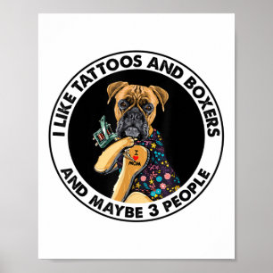 Boxer I Liebe Mama Tattoo Bekleidung, Hunde und Ta Poster