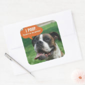 Boxer - Ich kackte Quadratischer Aufkleber (Umschlag)