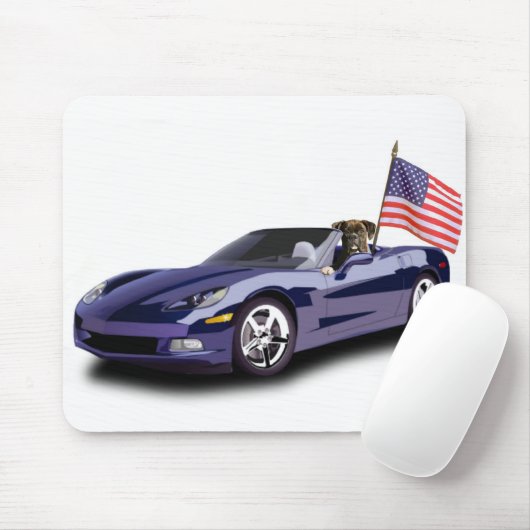 Boxer im blauen sportscar mousepad (Mit Mouse)