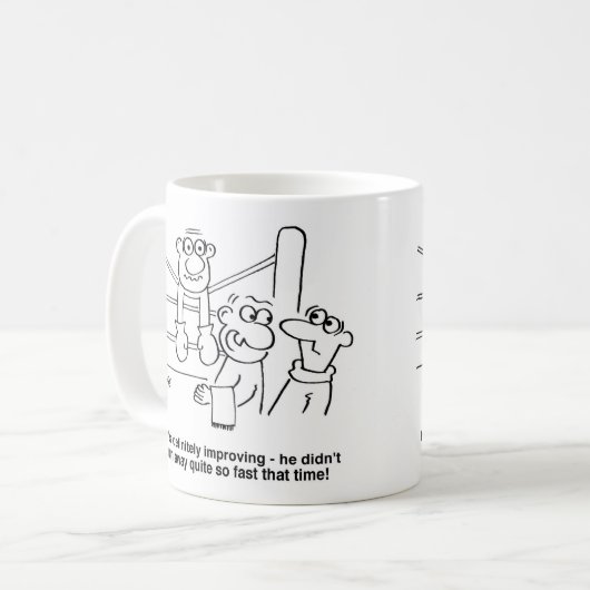 Boxer im Boxring. Funny Boxing Match Kaffeetasse (Vorderseite Links)