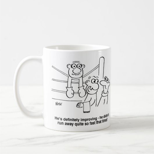 Boxer im Boxring. Funny Boxing Match Kaffeetasse (Links)