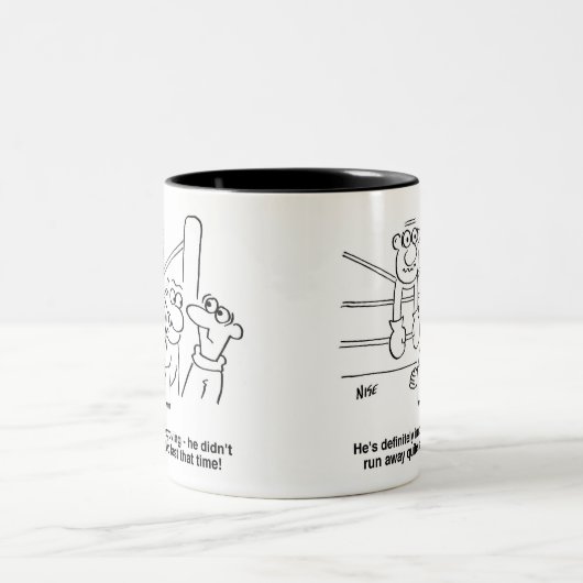 Boxer im Boxring. Funny Boxing Zweifarbige Tasse (Mittel)