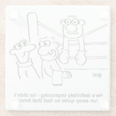 Boxer im Boxring. Funny Glasuntersetzer (Rückseite)