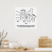 Boxer im Boxring. Lustig Poster (Küche)
