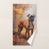 Boxer im Herbst Leaves Fall Inspiriert Badhandtuch Set (Handtuch)