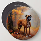 Boxer im Herbst Leaves Fall Inspiriert Button (Vorne & Hinten)