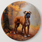 Boxer im Herbst Leaves Fall Inspiriert Button (Vorderseite)