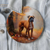 Boxer im Herbst Leaves Fall Inspiriert Button (Beispiel)