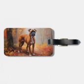 Boxer im Herbst Leaves Fall Inspiriert Gepäckanhänger (Rückseite horizontal)