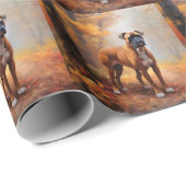 Boxer im Herbst Leaves Fall Inspiriert Geschenkpapier (Rolleneckpunkt)