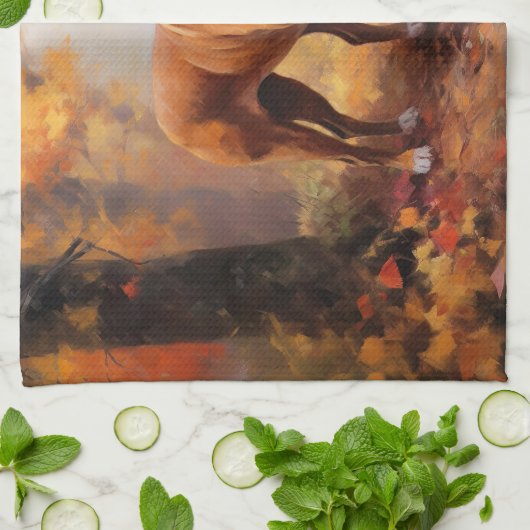 Boxer im Herbst Leaves Fall Inspiriert Geschirrtuch (Gefaltet)